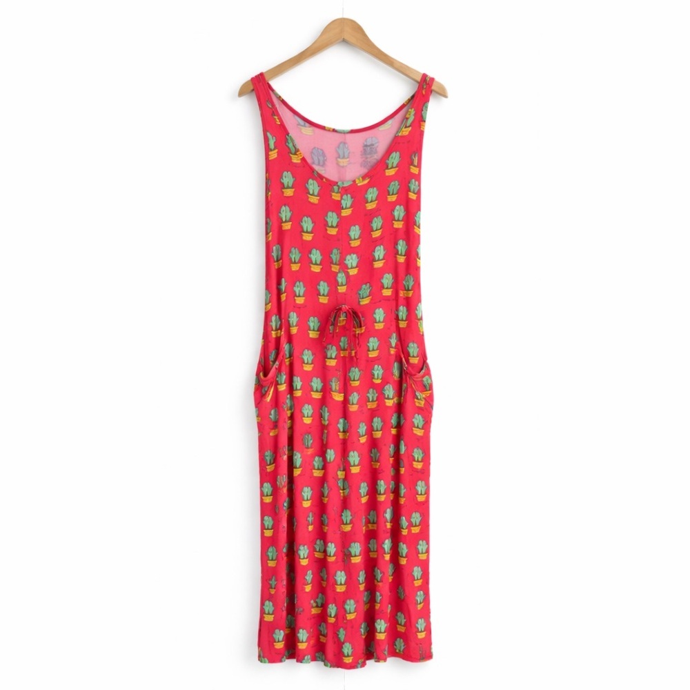 Me Undies Modal Jumpsuit Cactus Romper 0371 Tie Waist Sleep Lounge Wear print